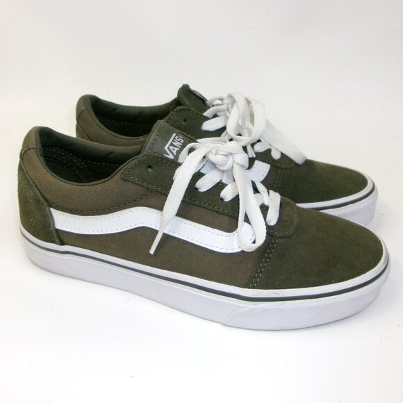Vans Shoes - Vans Off the Wall Army Green Suede Low Top Sneakers Women's 6.5